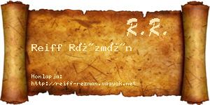 Reiff Rézmán névjegykártya